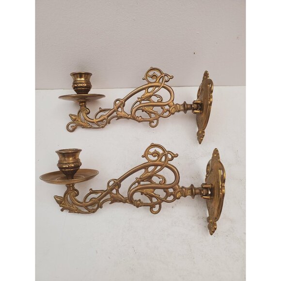 Other - vintage Brass Wall Sconce Candle holder brass wall sconces candle sconces